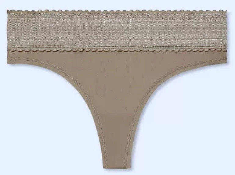 Warners No Pinching No Problems 蕾丝烤杏仁丁字裤内裤女式 S M L 码 — 第 3/4 张图片