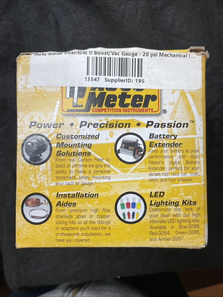 Auto Meter 7507 2-1/16" Phantom II Mechanical Boost/Vacuum 30" HG/20 PSI - Image 4 of 4