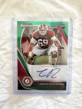 2021 Panini Prizm Draft Picks Autographs Landon Dickerson Green Prizm Rookie