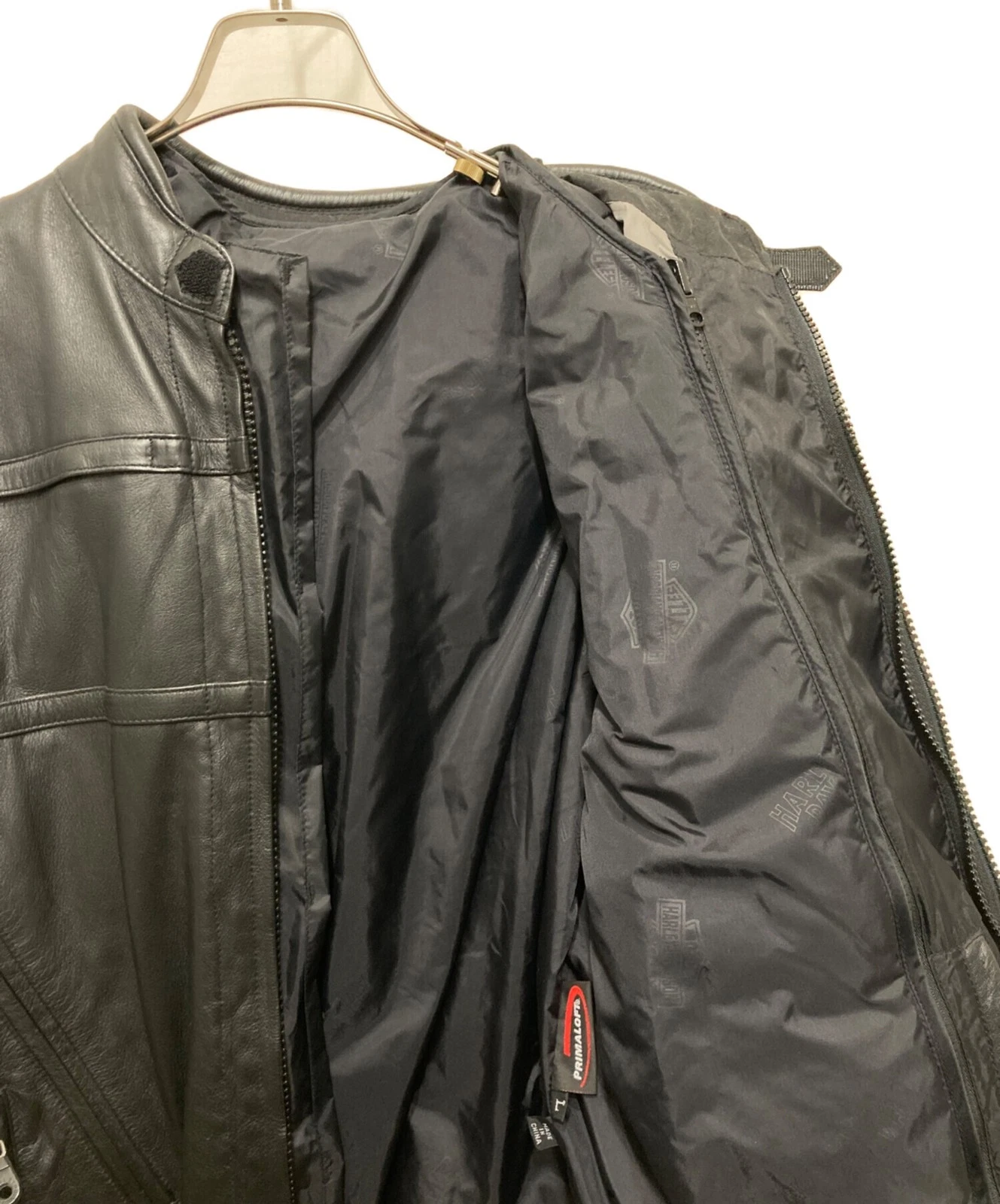 Harley-Davidson Embossed Logo Leather Riders Jacket Men's Size L Black - product detail image 4