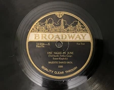 Majestic Dance Orchestra: One Night In June 78 Jazz / Ragtime Record (G) #1235