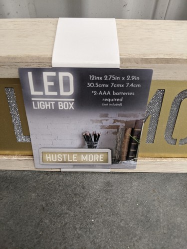 Hustle More Wooden LED Light Box Sign Battery Operated - Picture 3 of 4
