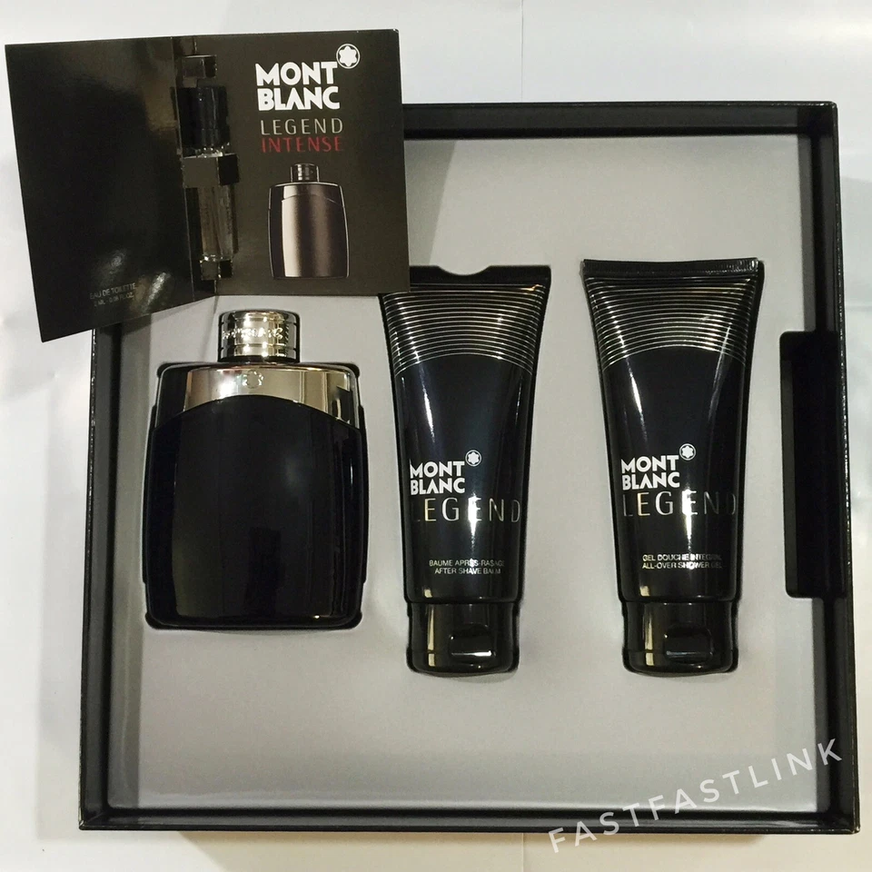 MONT BLANC LEGEND POUR HOMME 100ml EDT SPRAY 4 PIECES SET MENS PERFUME.GENUINE - image 3 of 4