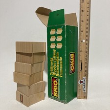 Brio Wooden Railway Train Track Risers Supports Pillar 3355 6 Piece Vintage READ