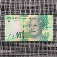 MANDELA Banknote SOUTH AFRICA 10 Rand World Paper Money Currency CU Khulu Rhino