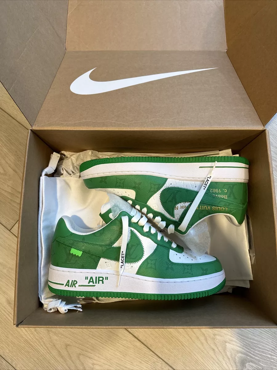 Louis Vuitton Air Force 1 Nike by Virgil Abloh in Rare Green Shoes  Authentic LV