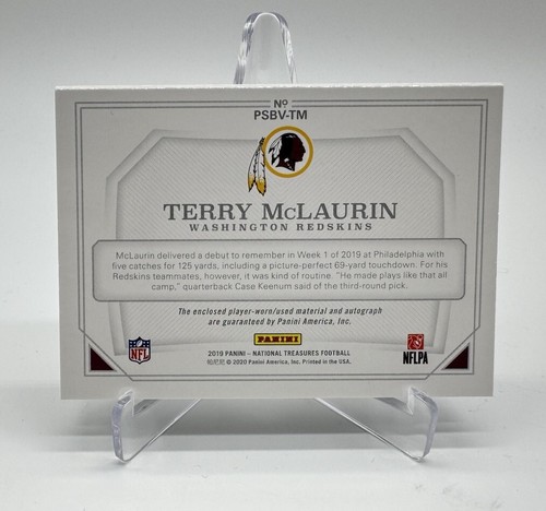 2019 National Treasures Terry McLaurin RPA Booklet Auto NFL Football /10 SSP - Picture 6 of 7