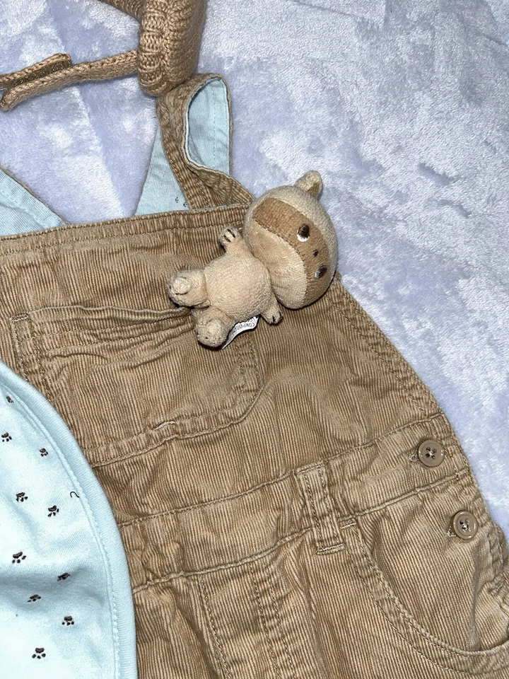 Mono de colección Gymboree acogedor Critter mapache 12-18 peluche manta babero Foto 4 de 4