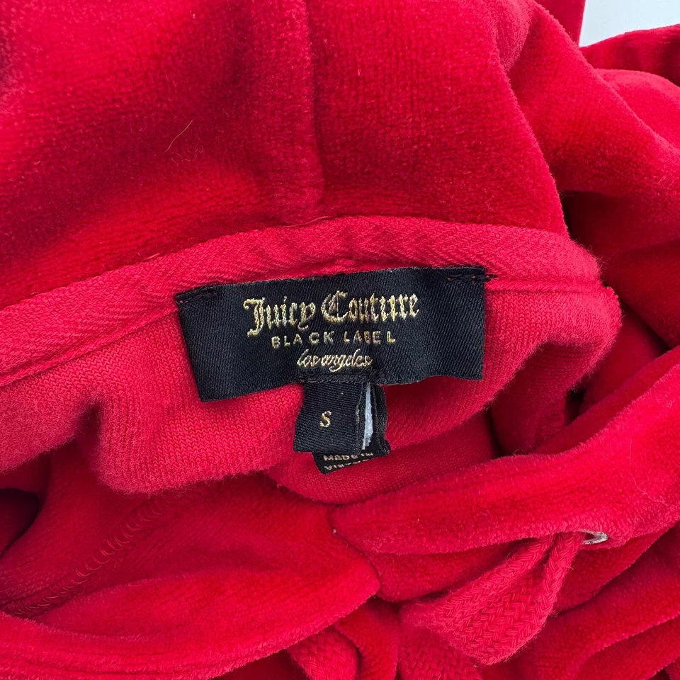 Женская толстовка с капюшоном Juicy Couture Black Label Размер Small Red Velour Los Angeles Размер Oversized - Изображение 3 из 4