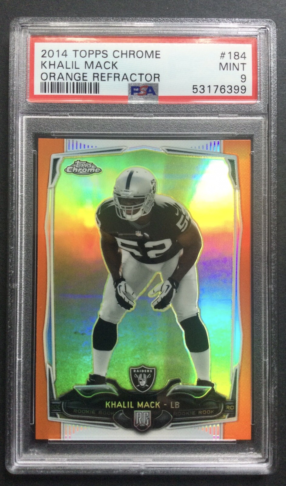 2014 Topps Chrome Khalil Mack Orange Refractor #184 PSA 9 Rookie Card RC