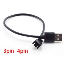 3pin 4pin Fan to USB Adapter Cables Computer PC Power Connector Changer Cables