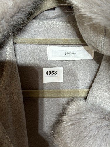 John Lewis Jacket Womens One Size Grey Hooded Faux Fur Edging. - Picture 10 of 10