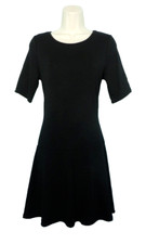 Beautiful DALIA Short Sleeve Ponte Little Black Dress, M, NEW
