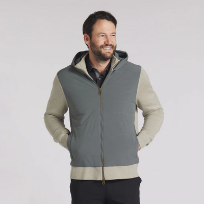 New Puma Clubhouse Hybrid Insulated Golf Jacket Mineral Gray