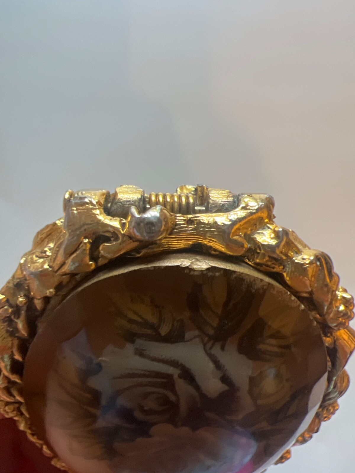 Vintage Max Factor Solid Perfume Locket Gold Tone… - image 4