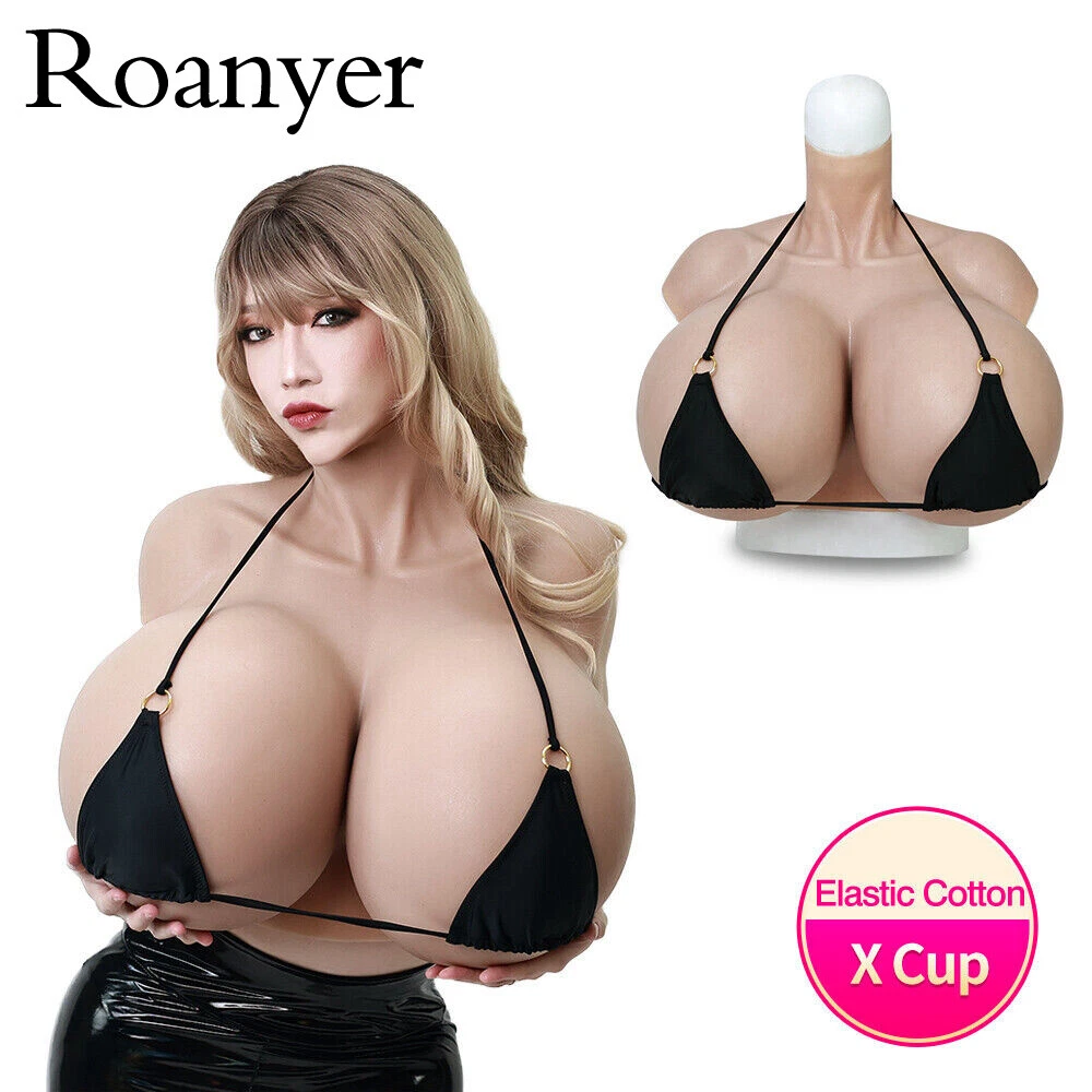 Roanyer Huge Boobs X Cup Silicone Breast Forms Breastplate For