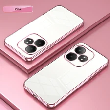 For Realme GT Neo6, Luxury Plating Bumper Transparent Clear Case Soft Cover