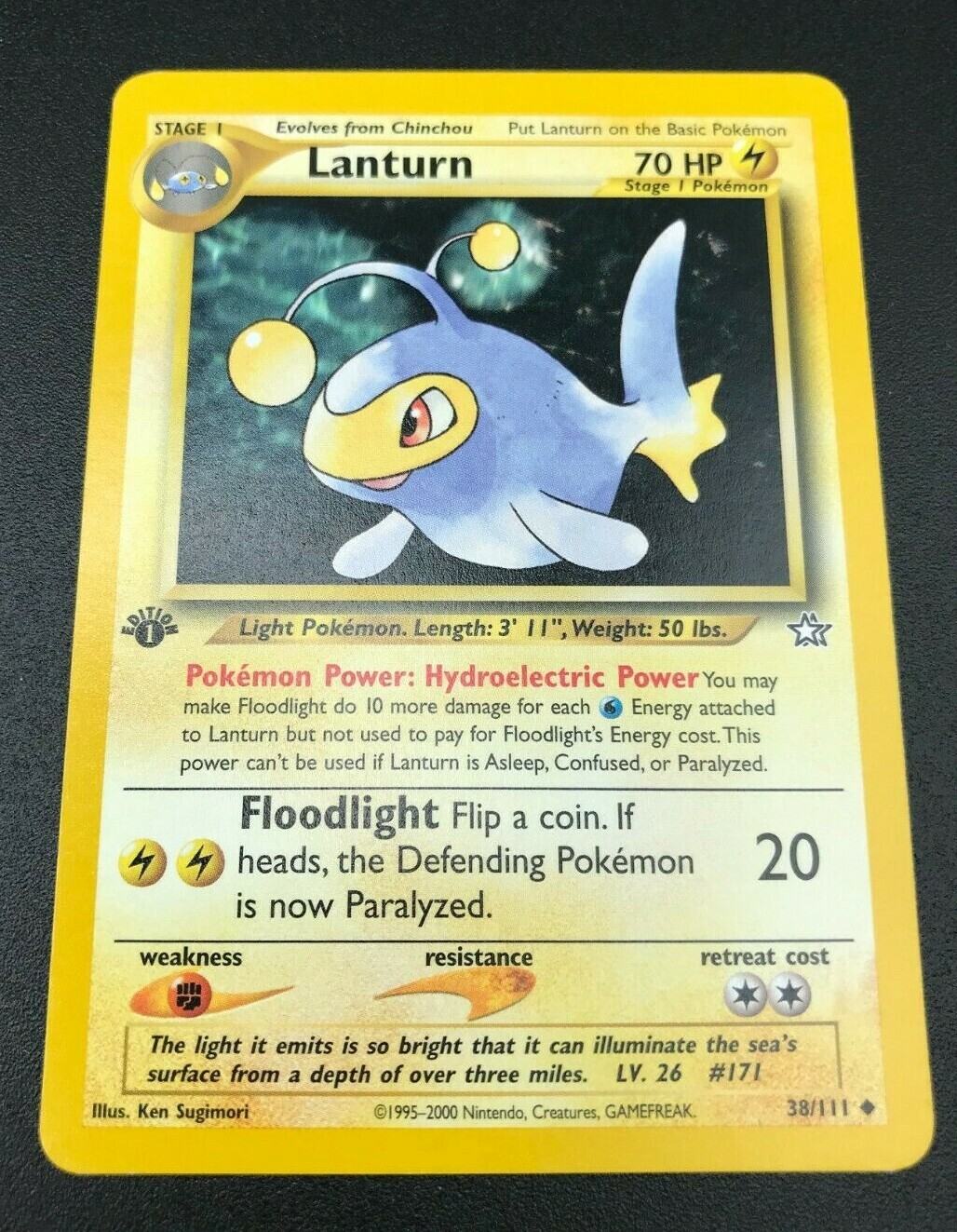 Lanturn 1st Edition 38/111 Neo Genesis Pokemon TCG Card NM 2000