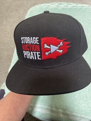 Storage Auction Pirate Snap Back Black Embroidered Cap New No Tags
