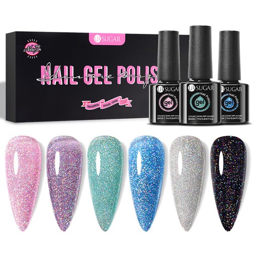 UR SUGAR 6Colors Gel Nail Polish Set Glitter Magnetic Soak off UV Gel Top Base - Picture 63 of 69