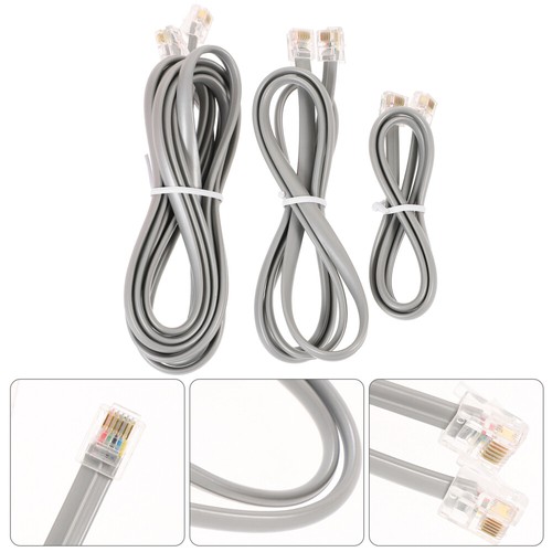 3 szt. Kabel telefoniczny Kryształowa głowica Przedłużacz telefonu do sieci stacjonarnej - Zdjęcie 7 z 12