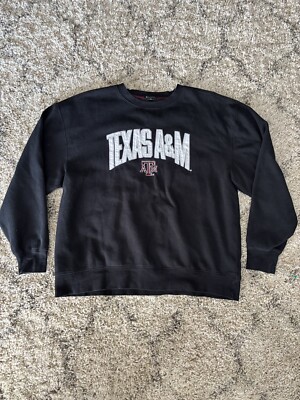 Texas A&M Aggies Crewneck Sweatshirt Black Champion Elite Sz XL NCAA Football