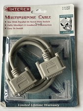 DB25 25Pin Male to DB25 25 Pin Male Multi Purpose Cable 6' in Length. New.