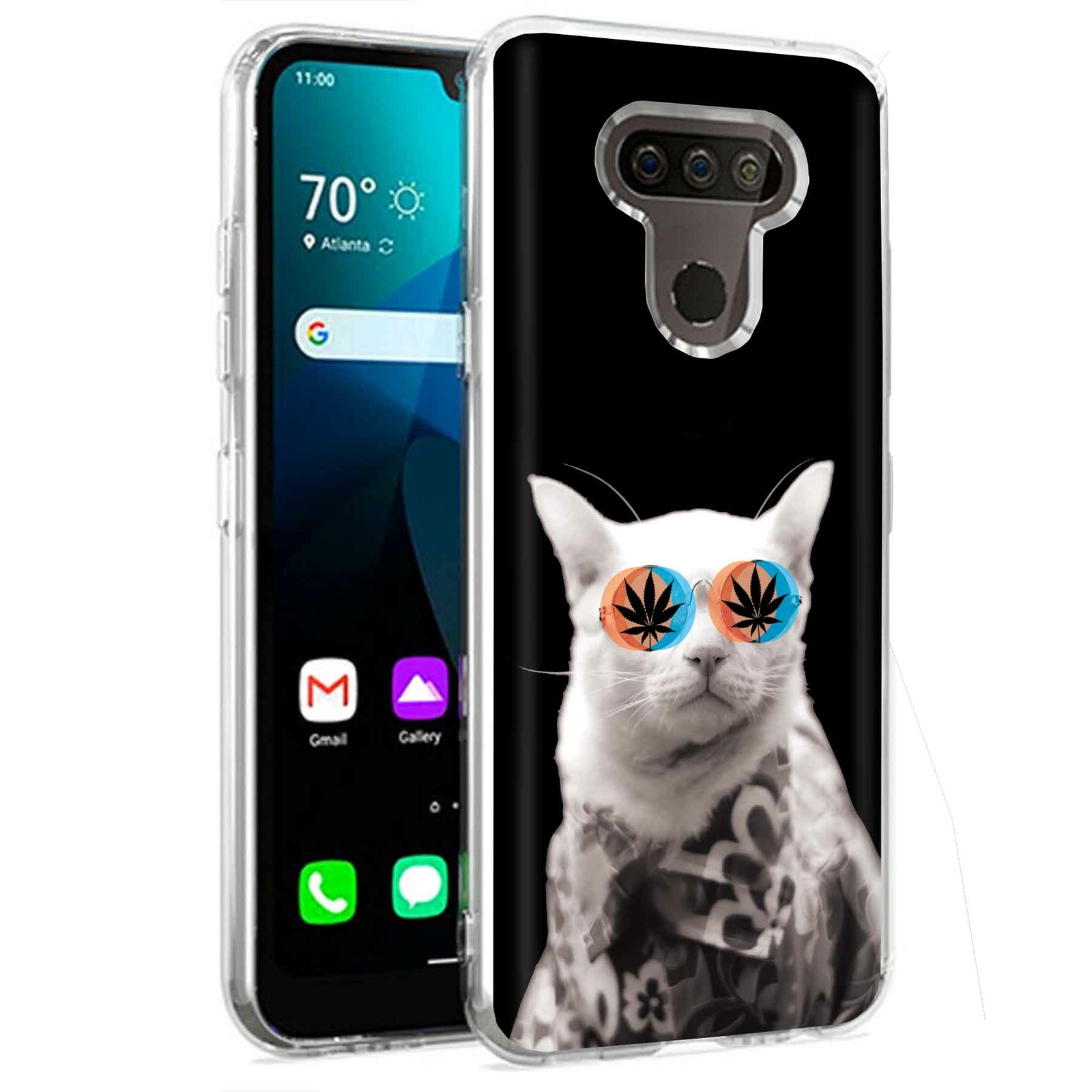 Phone Case for LG Harmony 4,Xpression Plus 3,K40S, Stoner Cat Print
