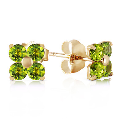Ohrringe 1,15 Karat 14 Karat massiv Gold Epiphanie Peridot