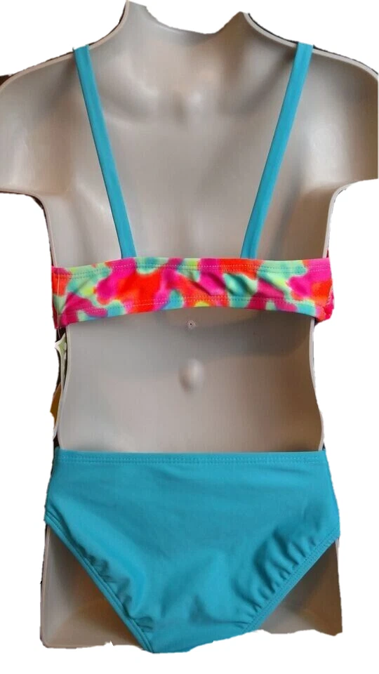 Blue Neon Crochet Ruffle Circo Two Piece Bikini Swim bathing suit UPF50+ XS 4/5 - Image 2 of 2