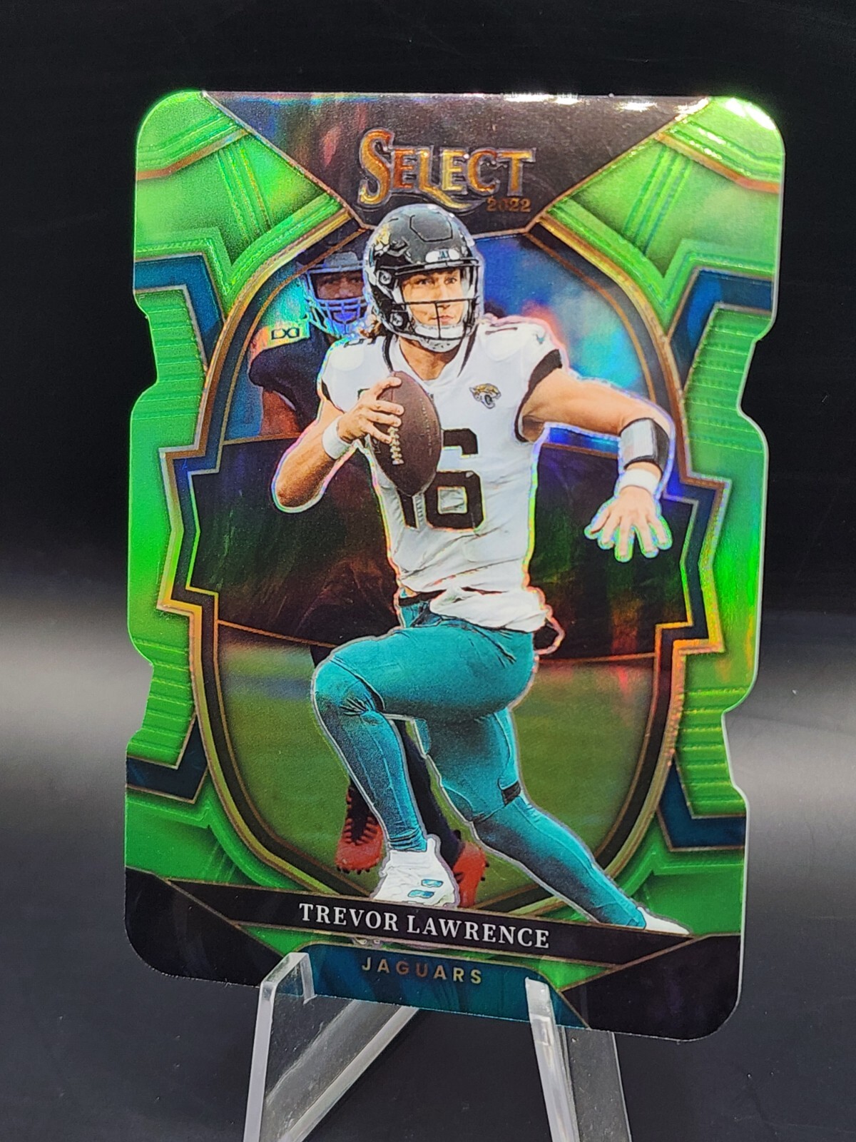 Trevor Lawrence 2022 Select #41 Concourse Neon Green Prizm Die Cut /299 Jaguars