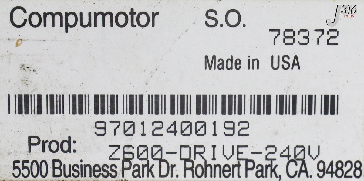 3446 PARKER Z SERIES COMPUMOTOR SERVO DRIVE (PARTS) Z600-DRIVE