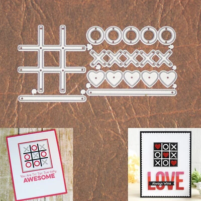 XOXO Tic-Tac-Toe Game w Hearts Cutting Dies – Love Valentine’s Day