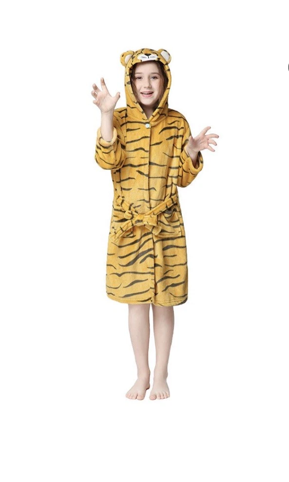 M S Boys Tiger Print Hooded Dressing Gown 11 12 years BNWT eBay