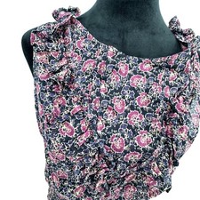 Free People Smocked Mini Dress Womens S Im Your Favorite Open Back Ruffle Floral