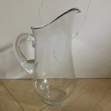 Glass Handled Water Lemonade Pitcher 11”