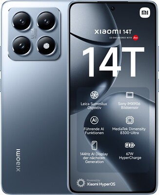 Xiaomi 14T Pro 5G Dual-SIM 512 GB blau Smartphone Handy Ohne Vertrag Android