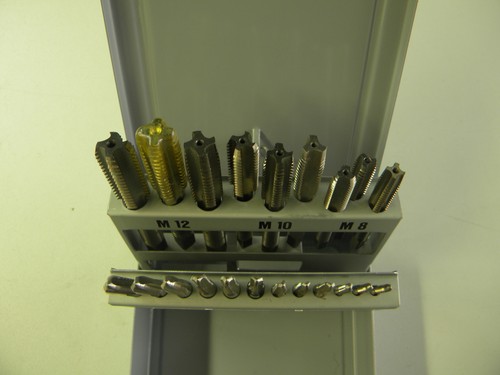 Juego de brocas roscadas de mano, HGB, DIN 352, M 3 - M 12, HSSG, 21 piezas, NUEVO - Imagen 4 de 4