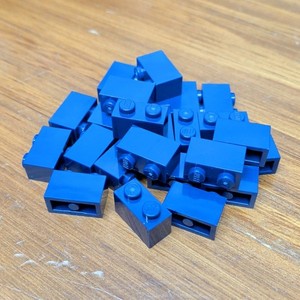 Lego Dark Blue Brick 1 x 2 - Qty 24