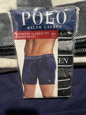 Polo Ralph Lauren Boxer Briefs 3 Pack Stretch Classic Fit Gray Charcoal Black