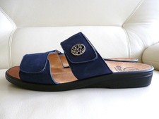 Ganter Klett-Riemchen-Pantoletten Echtleder Blau Gr.(6,5E)39,5 ✅ NEUw. NP 100 €
