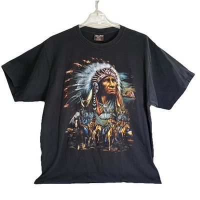 VTG 1990s Rock Chang Native Chief Warrior Graphic Tee XXL Single Stitch Rare