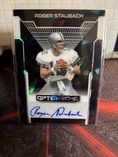2025 Leaf Optichrome Football Roger Staubach Black Cracked Ice 1/1 Autograph