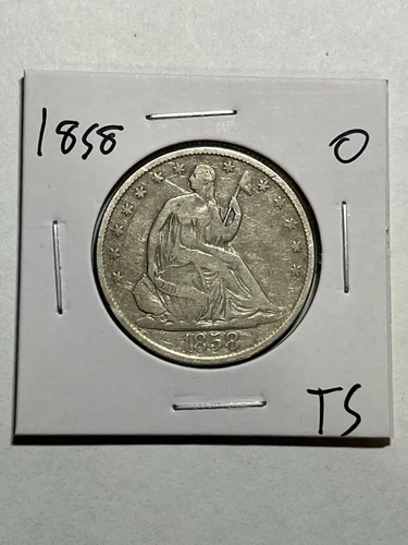 1858 O Silver Seated Liberty Half Dollar VF Nice Type Coin