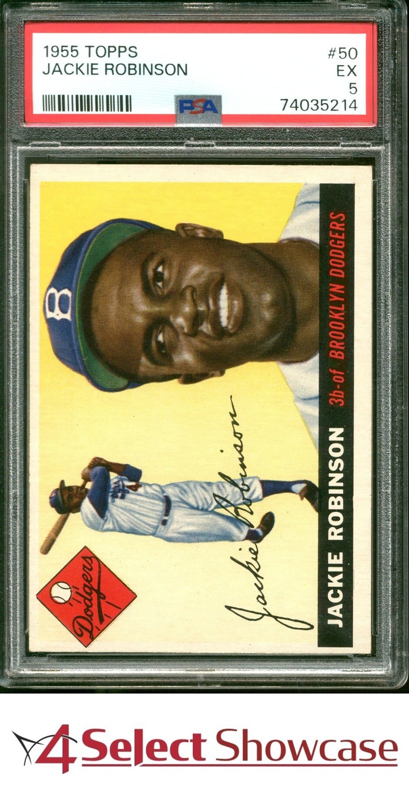1955 TOPPS #50 JACKIE ROBINSON DODGERS HOF PSA 5