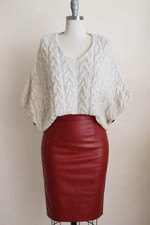 IrelandsEye Lambswool Silk Cable Knit Poncho Cape Sweater Cream Made in Ireland