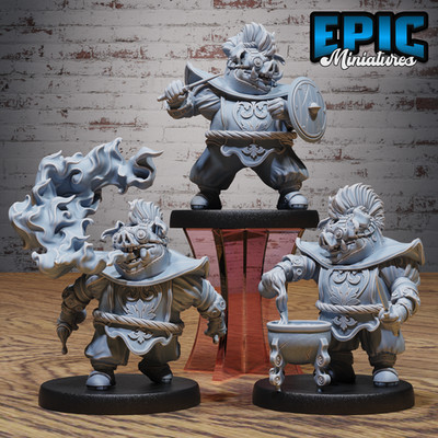Alchemist Pig | Mad Swine Potion Brewer | Resin Tabletop RPG Figur | 25mm Base