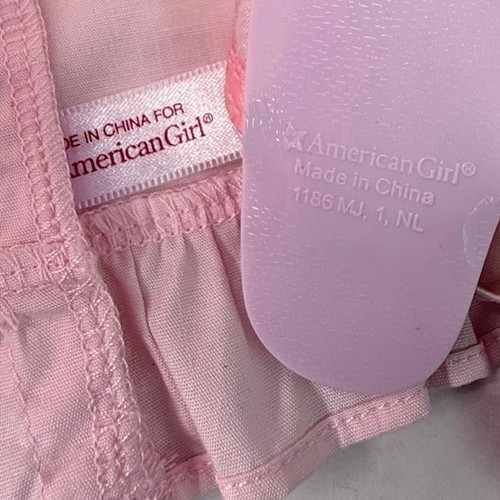 American Girl Samantha BeForever NIGHTGOWN & SLIPPERS Pink Pajama Dress Pom Shoe - Picture 6 of 7
