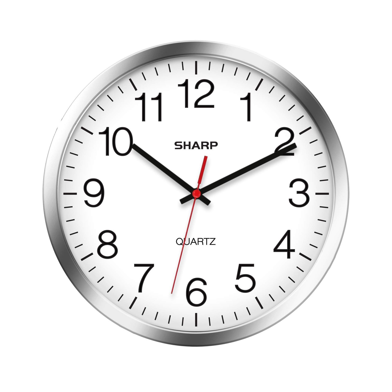 Sharp Wall Clock Silent Non Ticking 10 Inch Quality Quartz Battery Operated R...
