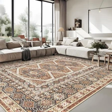 Washable Living Room Area Rug: 9X12 Large Super Soft Vintage Rugs Bedroom Orient